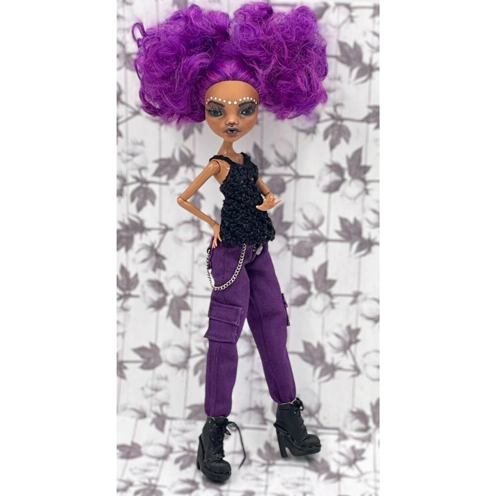 Custom Clawdeen Wolf OOAK Monster High Doll Afro- Puff